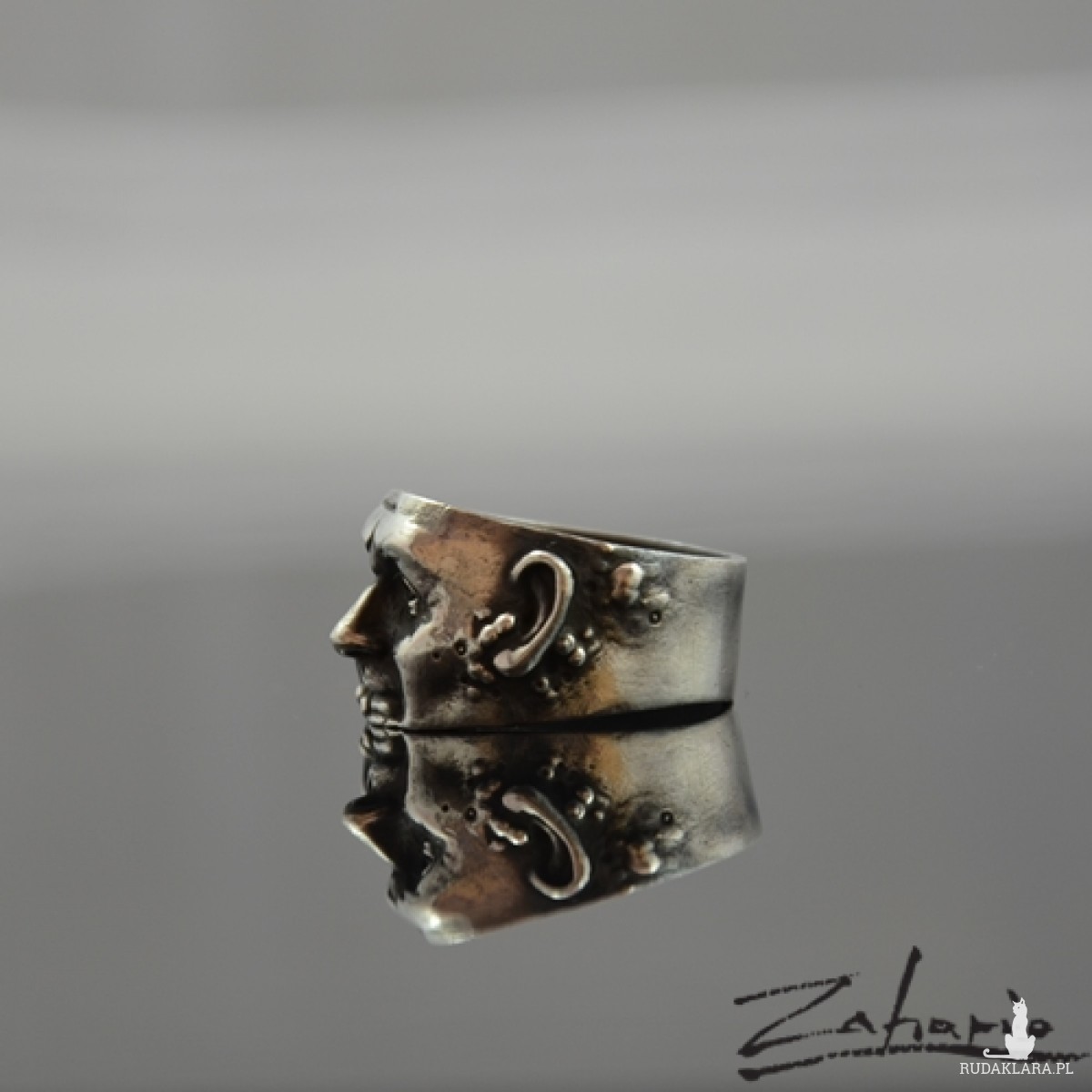 Pierścień Zaraza Srebro Zahario